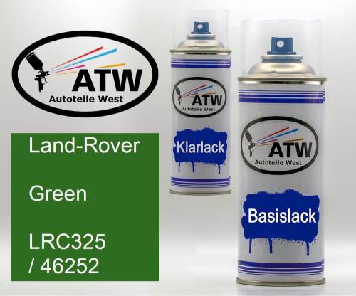 Land-Rover, Green, LRC325 / 46252: 400ml Sprühdose + 400ml Klarlack - Set, von ATW Autoteile West.